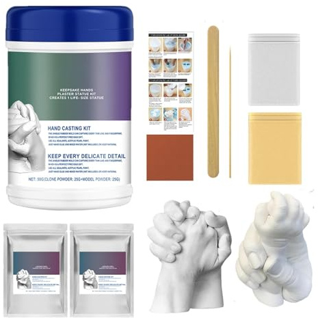 Kit per modellare l'argilla a mano, kit per scultura a mano - Stampista per sculture a mano | Kit creativo di stampi per mani per ricordi, kit di stampaggio sicuro per statue in gesso per coppie, a