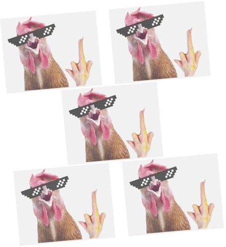 GLEAVI 5stücke Rooster Auto Fenster Aufkleber Selbstklebender Sticker Lustige Fahrzeug Dekoration Uv-beständig Einfache Montage Für Autos Motorräder Und Mehr