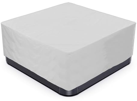 BaCover Cubierta de Bañera de Hidromasaje Cuadrada, 210D Funda Protectora para SPA Exterior Resistente al Polvo Impermeable,Plata,200x200x85cm