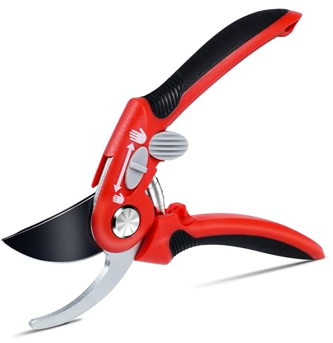 Yeerain Secateur de Jardin, Ciseaux à Roses de Qualité Supérieure avec Revêtement en Titane, en Acier SK5, Sécateur pour Bonsaï, Fleurs, Récolte, Fruits, Légumes