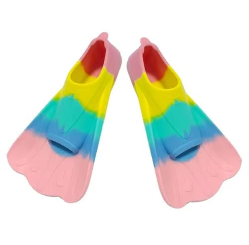 AYWTIUN Flossen Schwimmflossen Herren Silikon Kurze Flossen Kinder Professionelle Tauchflossen Entenflossen Schnorchelausrüstung Anfänger(XXS)