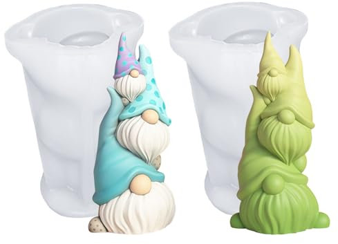 2 Stück Silikonform Ostern Wichtel, Silikonformen Gießformen Ostern Wichtel Kerzenformen zum Gießen Zwerg Gießformen Silikon Gießform Wichtel Gips Zum Gießen Giessformen Silikon Gießform Ostern (B)