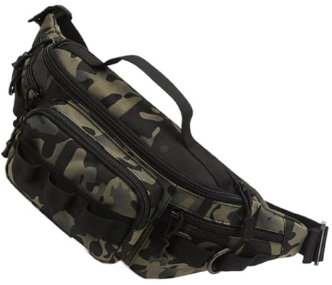 Angelgerät-Organizer – wasserdichte Schlingen-Angeltasche, Fliegenfischen-Set, Angelausrüstungstasche mit verstellbarem Gürtel für Damen und Herren, camouflage, Refer to description, Uni