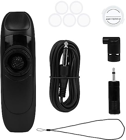 Shakuhachi Electrique Kazoo Réglable Tonalité Instrument de Musique Professionnel Avec Flûte Diaphragmes Adaptateur et Cordon Noir