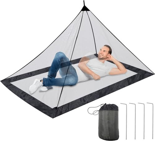 Camping Dreieckiges Moskitonetz, 220 X 120 X 100 cm Kompakt Moskitonetz Reise Pop Up, Schwarz, Leicht Mückennetz Outdoor, Moskitozelt Mit Reißverschluss Für Camping, Wanderung