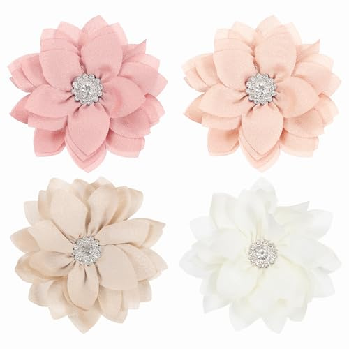 PATIKIL Élégante broche en forme de fleur pour femme, broche en tissu floral en cristal pour fête de mariage, cadeau, costume, vêtements, chapeaux
