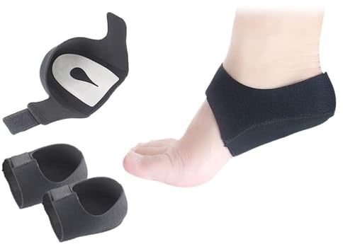 XFSRG Cuscinetti per tallone contro fascite plantare e sperone calcaneare Supporto morbido per talloni doloranti Sollievo dal dolore e assorbimento degli urti(Nero, L)