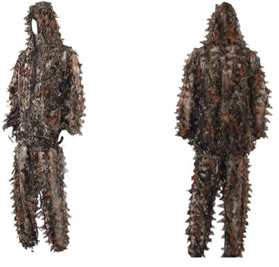 Traje de camuflaje de hoja de arce 3D, traje biomimético con capucha para observación de aves y fotografía al aire libre