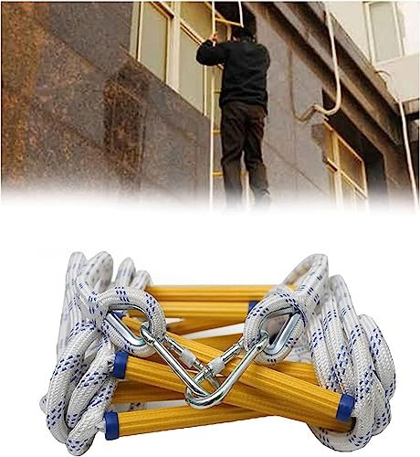 OYYMTE Mergency Fire Escape 5M 10M Escalera de Cuerda Escalera ignífuga con Gancho, Reutilizable, Adecuada for Escape de Ventana(12m)