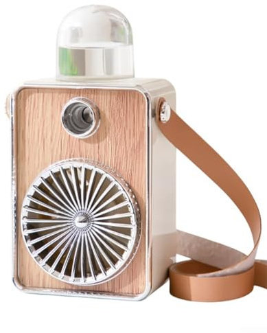 Ventilador de pulverización recargable por USB con luz nocturna, compañero perfecto para el hogar u oficina (blanco)