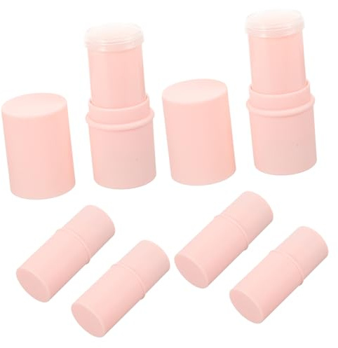 Ipetboom 6 Stück Tragbare Lippenstifthülse aus Kunststoff in Rosa Leere Lippenbalsam Behälter zum Befüllen für Selbstgemacht Lippenpflege Unterwegs