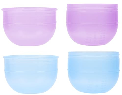 CIYODO 2 Tazas Para Tinte De Cabello Con Escala Copa De Mezcla Para Coloración Del Cabello Agitador Para Mezclar Tinte Uso En Salón Y Hogar Material Seguro Y Fácil De Limpiar 4.33X3.34X3.34 Pulgadas