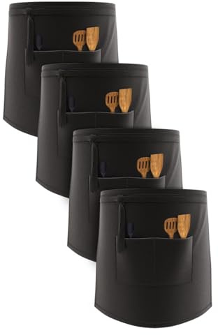 LEFUNDA® Matlagningsförkläde, Vattentätt förkläde med 3 fickor, Justerbart grillförkläde med långa remmar, Köksförkläde för män, kvinnor, kök, restaurang, café