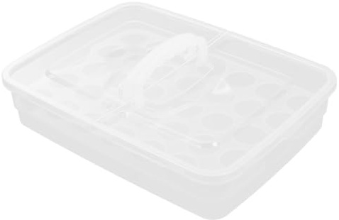 DECOMELODY Contenitore Portatile per Uova da 34 Posti in Trasparente Scatola Frigo Impilabile per Conservazione Conservata Organizer Riutilizzabile per Uova Sode e Gallina