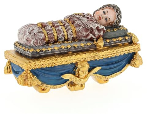 SHALOM - Statua Maria Bambina In Resina. Lunghezza 10 Cm