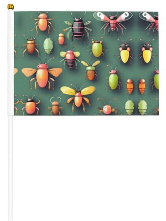Insect Atlas Handflaggen, 14 x 20,8 cm, 10 Stück, geeignet für Partys, Feiern und alle Arten von Veranstaltungen.