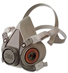 3M 6100M Respiratore a Semimaschera anti-gas/anti-fumo Riutilizzabile, Misura Piccola, Certificato EN di sicurezza, Taglia M