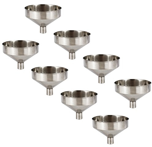 Cosmos® Lot de 8 en Acier Inoxydable Mini flasque Entonnoir/Pot de vin de Remplissage