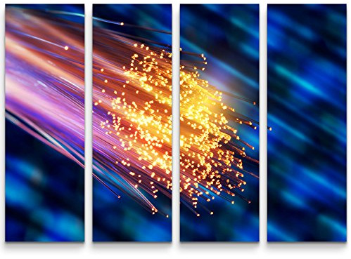 Glasfaser beleuchtet – Fotografie - 4 teiliges Canvas Bild 4x30x90cm