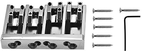 Dilwe 4 Sattel Hardtail, Gitarre Bridge Saitenhalter 84mm Metall Saitenhalter Electric Bass Bridge Ersatz Zubehör