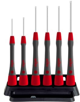Wiha Feinschraubendreher Set PicoFinish (42997) 7-tlg. Torx I Präzisionsschraubendreher mit Halter I Uhrmacherwerkzeug, Mini Set Modellbau