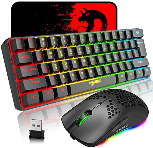 Mechanical Gaming Wireless Keyboard Bluetooth 5.0/2.4G USB-Dual-Modus 2200 MAH RGB-LED-Hintergrundbeleuchtung Kompakte vollständige Anti-Ghosting-Schlüssel Wireless Gaming-Maus 750 mAh leicht