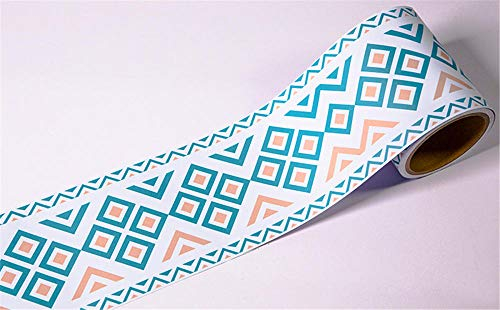 Dostear TapetenbordüRe Selbstklebende BordüRe Wand Wohnzimmer Tapeten Fliesenaufkleber Bad Dekoband Selbstklebend Grüner Diamant 12 X 600cm