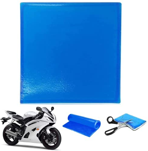 Gel Motorcycle Saddle Pad Gel Cushion for Motorcycle Seat Soft Modified Seat Cushion with Mat for Shock Absorption Blue 25*25*1cm