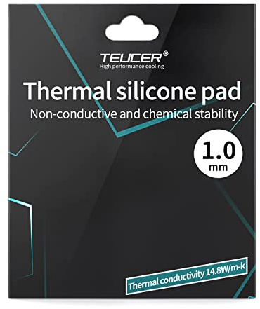 PEPOYO AI Wärmeleitpads 14,8 W/mK, 120x120x1mm, Wärme- und Hochtemperaturbeständigkeit Nicht leitend, Silikon Thermal Pad für Kühlkörper/GPU/CPU/LED-Kühler(1mm)