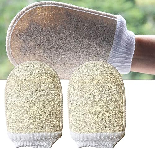 LATRAT 2 Stücke Peeling Luffa Handschuhe Spa Körper Peeling Handschuhe abgestorbene Haut Entferner Sauna Handschuh für Männer Frauen