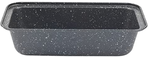 Salter BW07037EU7 Teglia antiaderente per pane e torta, rivestimento antiaderente Megastone, 27cm piatto a forma rettangolare, senza PFOA, forno fino a 220°C, per carne/verdura, Nero