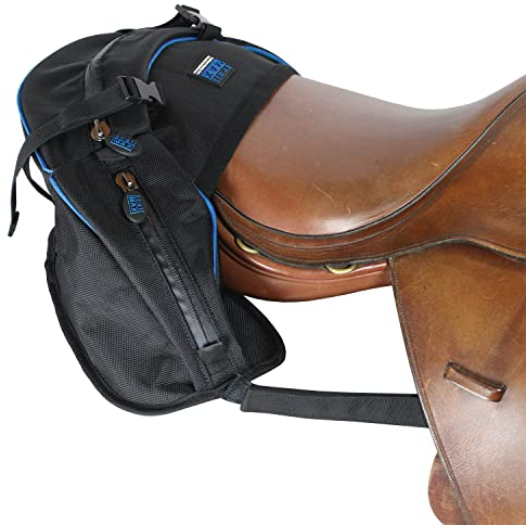 TrailMax English & Endurance Pferdesatteltasche; Pferd Cantle Bag für Englisch & Endurance Sättel mit 3 Fächern & Schnellverschluss-Kompressionsriemen; Hinten Englisch & Endurance Pferd Satteltasche;