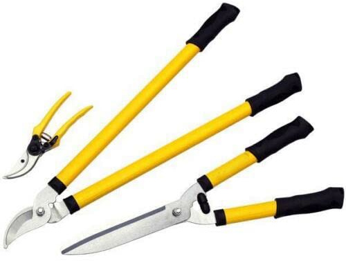3-Piece Tree Lopper Shears Secateurs Hedge Garden Pruning Plier Tool Set Easy Sharp Cut Blade Rust Resistant