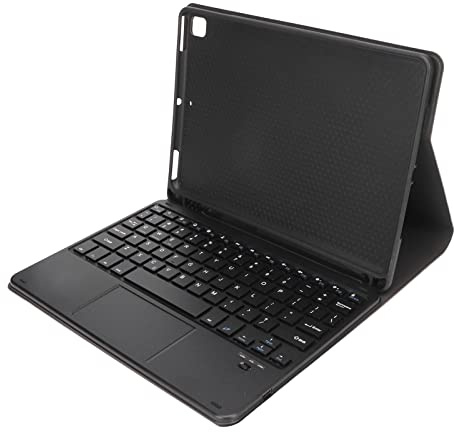 ASHATA SK9709C Estuche para Tableta Táctil con Portalápices para Teclado para Air 2 9.7in, para Pro 9.7in, para iOS Tablet 2017 2018 Estuche Desmontable con Teclado Magnético (Negro)