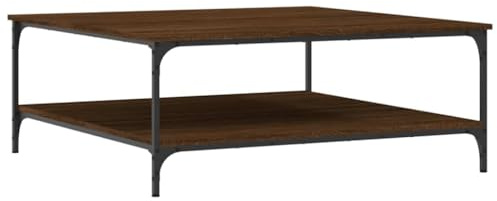 vidaXL Mesa de Centro Madera de ingeniería marrón Roble 100x100x40 cm