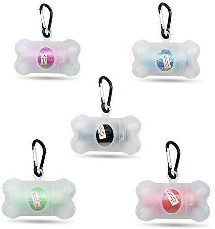 Knochen Transparent Haustier Hund Kotbeutel Set Haustiere Müllbeutel Spender Hundekotbeutel Nachfüllpackungen Hundekotbeutel Halter Haustier für Tasche