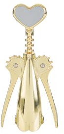 Mondocreazioni Bomboniera matrimonio apribottiglie in metallo oro con astuccio ST 56483