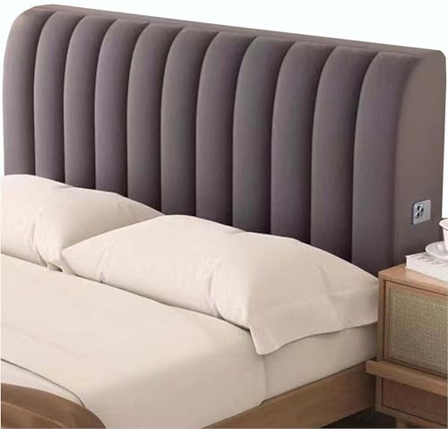Stretch Bettkopfteil Hussen, 140/150/160/190/200/210/220 Bett Kopfteil Bezug Waschbar Staubdichte Schutzhülle Braun Beige Gepolsterte Kopfteilbezug für kopfteil ( Color : A85 , Size : 210cm/82.6in )