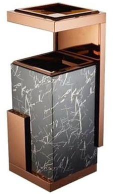 ZXFIYTBH Outdoor-Aschenbecher für Zigaretten Edelstahl-Mülleimer, Aschenbecher, Marmor, Hotelaufzug, Eingangsbereich, Lobby, vertikales Zigarettenfass Zigarettenentsorger (Color : A)