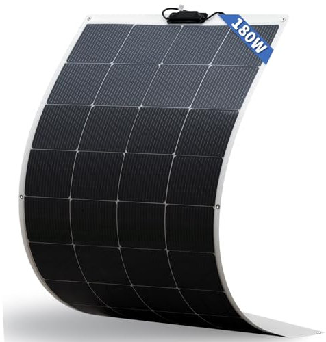 FIREFLY ENERGY Panel solar Flexible 180W, Panel Fotovoltaico Monocristalino Módulos Solares,Aislado Para Autocaravana, Caravana, Barcos, Techos, Camping, Superficies