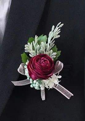 KEWPLW Boutonniere-Anstecknadel mit Rose, Ansteckblume fürs Handgelenk, Armband, Brautjungfer, Blume, Damen, Brosche, Hochzeitsmanschette, Ansteckblume, Corsage-1