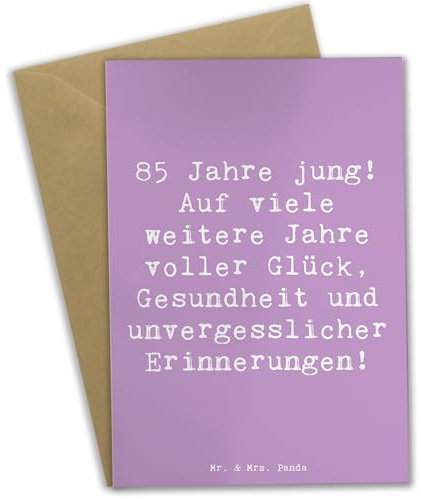 Mr. & Mrs. Panda Beileidskarte Spruch 85. Geburtstag Freude - Geschenk, unvergessliche Erinnerungen, Grußkarte, osterkarte, Gesundheit, Erinnerung, weihnachtskarten, einladungskarten, Klappkarte, jung