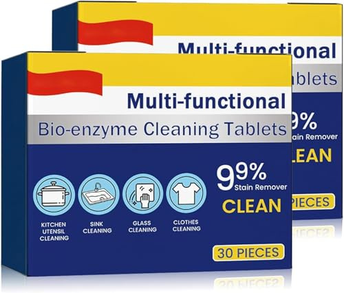 Tabletas multifuncionales de limpieza bio-enzimáticas, tabletas concentradas de disolución limpiadora, potentes tabletas para eliminar manchas, polvo de limpieza multiusos de cocina, limpiador