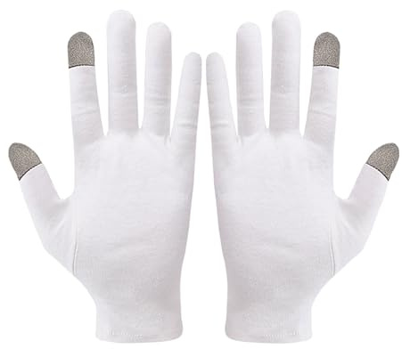 gifyym Weiße Baumwollhandschuhe für Touchscreen | Fahrhandschuhe, Touchscreen Wandern, Laufen, , Fotografie, Outdoor-Aktivitäten, für Damen und Herren