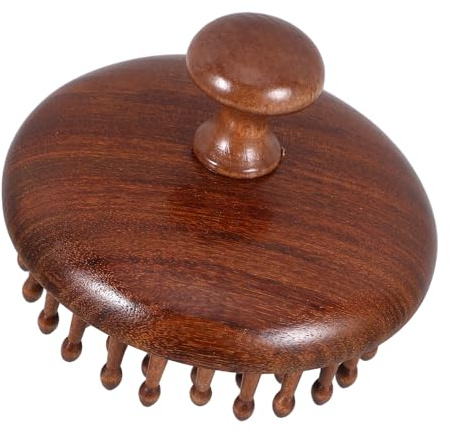 79-zähne Holz Massage Haarkamm für Kopfhaut und Haar Braun | Ergonomischer Griff, Unisex Design, für Frauen und Männer, Passend für Haar und Kopfhautpflege