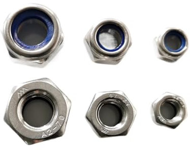 M10 M12 M14 M16 M18 M20 M24 M27 M30 Edelstahl 304 Sechskant-Sicherungsmutter mit Nyloneinsatz Selbstsichernde Sechskant-Sicherungsmutter(M16-20 pcs)