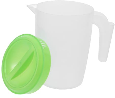 Wasserkrug aus Kunststoff 1l Grün mit Deckel für Kaltes Wasser | Krüge für Getränke, Wasserkaraffe für Picknick und Bbq, Glass Water Pitcher