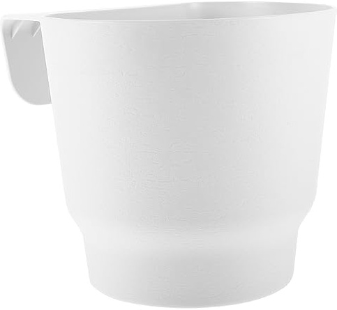 UKCOCO Pot de Fleurs Suspendu Rond Plastique Blanc Épaissi pour Balcon | Jardinière Polyvalente, Usage Maison et Jardin, pour Fleurs et Plantes, Format Compact, Fixation sur Rambarde
