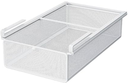 FLCPJGV Organisateur Tiroir Boite Rangement, Panier de Rangement Coulissant Suspendu, Organisateur Armoire Vetement pour Chaussettes, Sous-Vêtements, Placard de Cuisine et Maison, Blanc