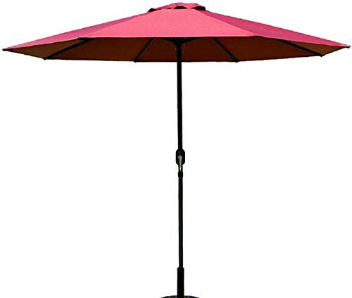 Ombrellone da Esterno Rotondo da 2,7 m con manovella, palo in Ferro da 38 mm con 8 robuste Stecche, per Giardino, Patio, Spiaggia, Mercato, ombrelloni